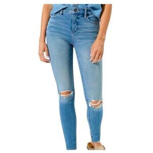 American Eagle HI Rise Jegging The Dream Jean Distressed Size 6 W28